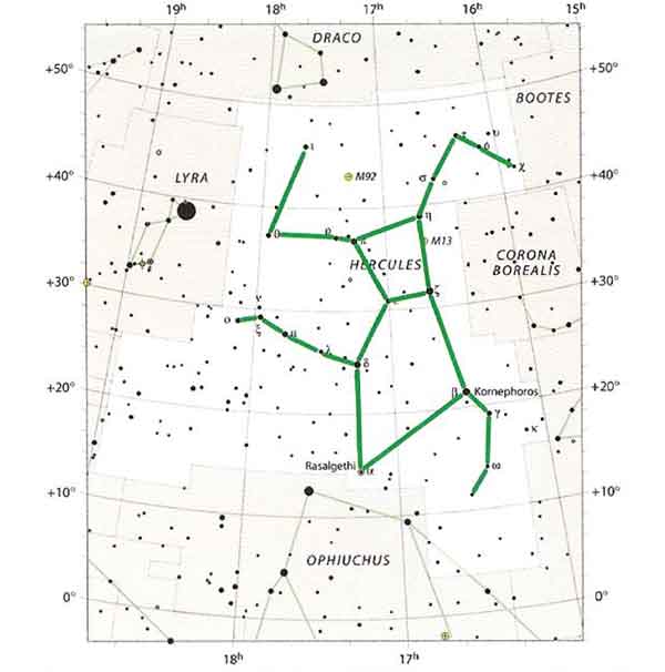 Схема созвездия Геркулес
