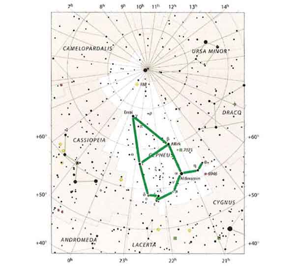 Схема созвездия Цефей
